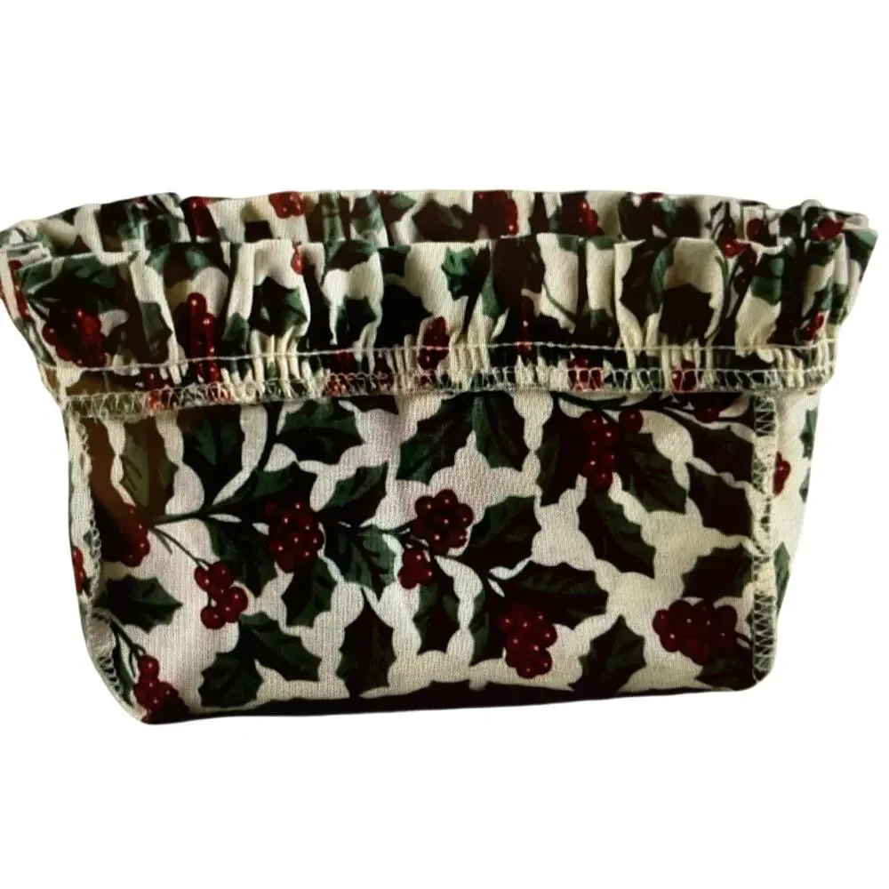 Longaberger Traditional Liner For Tea Basket Holly T Fabric Retired New 270067